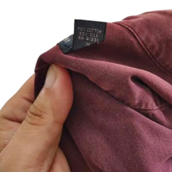 VTG - Polo by Ralph Lauren Men's Button Up - 70& cotton / 30% silk - Size: XL - Picture 4 of 9